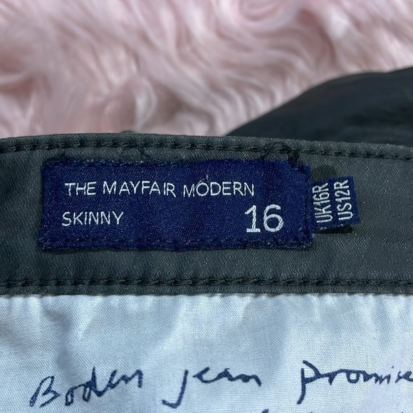 Boden Mayfair Modern Coated Green High Rise Skinny Jeans - Picture 5 of 10